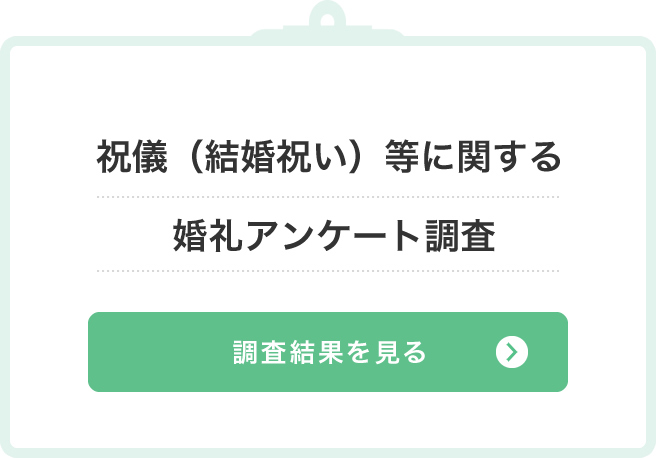 祝儀（結婚祝い）等に関する婚礼アンケート調査