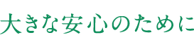 大きな安心のために